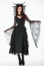 Load image into Gallery viewer, Gothic Deep-V Lace Bell Sleeve Cape BW177 - Gothlolibeauty