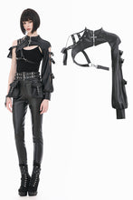 Load image into Gallery viewer, Fallen Stigmata Gothic Punk Cross Zipper One-Sleeve Leather Harness Top BW178