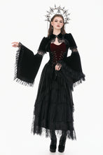 Load image into Gallery viewer, Gothic Court Style Velvet Shrug Lace-Spliced Flare Sleeve Bolero BW179