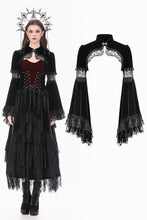 Load image into Gallery viewer, Gothic Court Style Velvet Shrug Lace-Spliced Flare Sleeve Bolero BW179