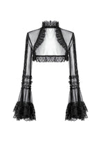 Load image into Gallery viewer, Gothic Romantic Mesh Bolero with Ruffled High Neck and Bell Sleeves BW180