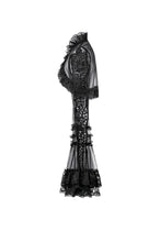 Load image into Gallery viewer, Gothic Romantic Mesh Bolero with Ruffled High Neck and Bell Sleeves BW180