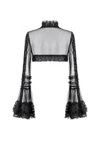 Load image into Gallery viewer, Gothic Romantic Mesh Bolero with Ruffled High Neck and Bell Sleeves BW180