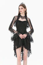Load image into Gallery viewer, Gothic Romantic Mesh Bolero with Ruffled High Neck and Bell Sleeves BW180
