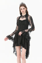 Load image into Gallery viewer, Gothic Romantic Mesh Bolero with Ruffled High Neck and Bell Sleeves BW180