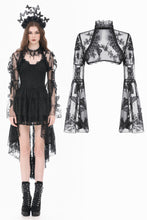 Load image into Gallery viewer, Gothic  Ruffled Butterfly Embroidery Sheer Lace Bolero BW181