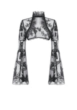 Load image into Gallery viewer, Gothic  Ruffled Butterfly Embroidery Sheer Lace Bolero BW181