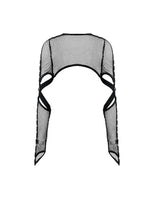 Load image into Gallery viewer, Tech-Punk Elastic Mesh Shrug with Metallic Buckle and Lattice Cutout Sleeves BW182