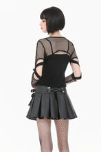 Load image into Gallery viewer, Tech-Punk Elastic Mesh Shrug with Metallic Buckle and Lattice Cutout Sleeves BW182