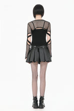 Load image into Gallery viewer, Tech-Punk Elastic Mesh Shrug with Metallic Buckle and Lattice Cutout Sleeves BW182