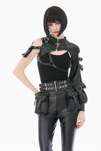 Load image into Gallery viewer, Fallen Stigmata Gothic Punk Cross Zipper One-Sleeve Leather Harness Top BW178