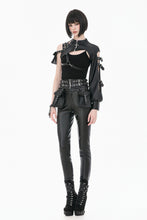 Load image into Gallery viewer, Fallen Stigmata Gothic Punk Cross Zipper One-Sleeve Leather Harness Top BW178