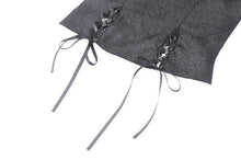 Load image into Gallery viewer, Punk black spiderweb embossed lace-up top CW080