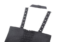 Load image into Gallery viewer, Punk black spiderweb embossed lace-up top CW080