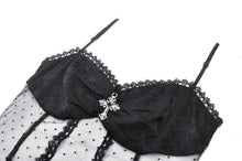 Load image into Gallery viewer, Gothic lace see-through sexy top CW081