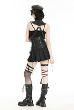 Load image into Gallery viewer, Dark heavy metal leather underbust corset CW083