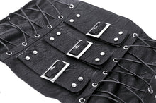 Load image into Gallery viewer, Dark heavy metal leather underbust corset CW083