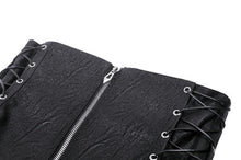Load image into Gallery viewer, Dark heavy metal leather underbust corset CW083