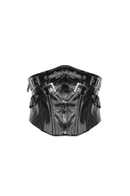 Load image into Gallery viewer, Punk Patent Leather Metal Waist Corset CW089