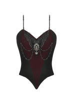 Load image into Gallery viewer, Romantic Heart Velvet Corset with Jewel Chains CW092