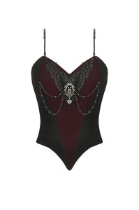 Romantic Heart Velvet Corset with Jewel Chains CW092
