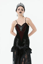 Load image into Gallery viewer, Romantic Heart Velvet Corset with Jewel Chains CW092