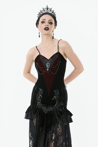 Romantic Heart Velvet Corset with Jewel Chains CW092