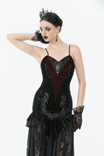 Load image into Gallery viewer, Romantic Heart Velvet Corset with Jewel Chains CW092