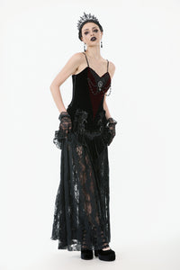 Romantic Heart Velvet Corset with Jewel Chains CW092
