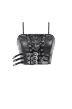 Load image into Gallery viewer, Punk Belted Corset Top with Grommet Lace-Up and Metal Detail CW095