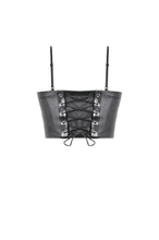 Load image into Gallery viewer, Punk Belted Corset Top with Grommet Lace-Up and Metal Detail CW095