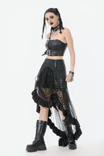 Load image into Gallery viewer, Punk Belted Corset Top with Grommet Lace-Up and Metal Detail CW095