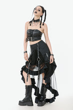 Load image into Gallery viewer, Punk Belted Corset Top with Grommet Lace-Up and Metal Detail CW095