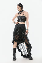 Load image into Gallery viewer, Punk Belted Corset Top with Grommet Lace-Up and Metal Detail CW095