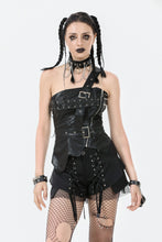 Load image into Gallery viewer, Punk-Inspired Leather Corset with Side Zipper, Eyelet Lacing and Waist Belt CW096