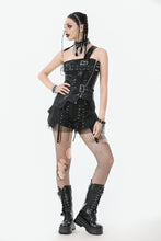 Load image into Gallery viewer, Punk-Inspired Leather Corset with Side Zipper, Eyelet Lacing and Waist Belt CW096