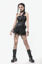 Load image into Gallery viewer, Punk-Inspired Leather Corset with Side Zipper, Eyelet Lacing and Waist Belt CW096