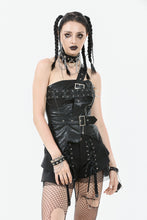 Load image into Gallery viewer, Punk-Inspired Leather Corset with Side Zipper, Eyelet Lacing and Waist Belt CW096