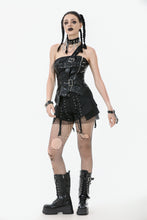 Load image into Gallery viewer, Punk-Inspired Leather Corset with Side Zipper, Eyelet Lacing and Waist Belt CW096