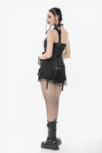 Load image into Gallery viewer, Punk-Inspired Leather Corset with Side Zipper, Eyelet Lacing and Waist Belt CW096