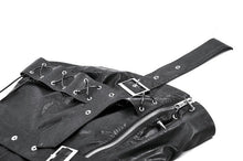 Load image into Gallery viewer, Punk-Inspired Leather Corset with Side Zipper, Eyelet Lacing and Waist Belt CW096