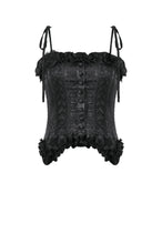 Load image into Gallery viewer, Elegant Floral Jacquard Bustier with Lace &amp; Rose Detail CW097
