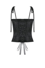 Load image into Gallery viewer, Elegant Floral Jacquard Bustier with Lace &amp; Rose Detail CW097