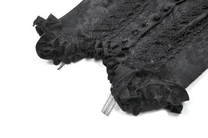Elegant Floral Jacquard Bustier with Lace & Rose Detail CW097