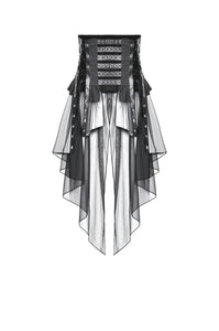 Industrial Grommet Lace-Up High-low Corset with Mesh Hem CW098