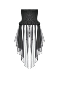 Industrial Grommet Lace-Up High-low Corset with Mesh Hem CW098
