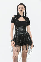 Load image into Gallery viewer, Industrial Grommet Lace-Up High-low Corset with Mesh Hem CW098