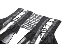 Load image into Gallery viewer, Industrial Grommet Lace-Up High-low Corset with Mesh Hem CW098