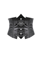 Load image into Gallery viewer, Punk PU Leather Corset Belt with Heart Eyelet Strap CW102