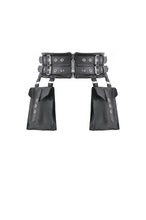 Load image into Gallery viewer, Dark Techwear Multi-Buckle Eyelet Leather Corset with Side Pouches CW103